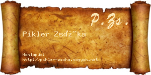 Pikler Zsóka névjegykártya